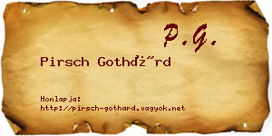 Pirsch Gothárd névjegykártya